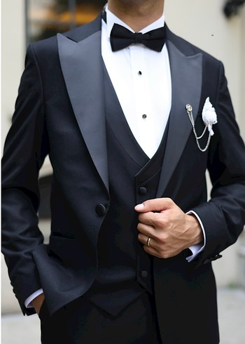 Diğer Siyah Sik Tuxedo Takimi