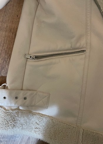 Kürk Detaylı Kadın Bej Rengi Ceket - Görsel 5