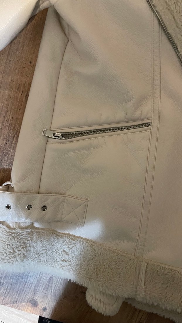 Kürk Detaylı Kadın Bej Rengi Ceket - Görsel 5