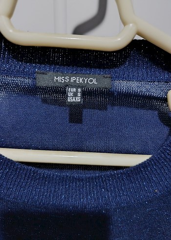 s Beden Parlak Mavi Kadın Triko Sweatshirt