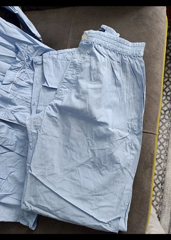 Düğmeli Mavi Erkek Pijama Takımı - Görsel 2