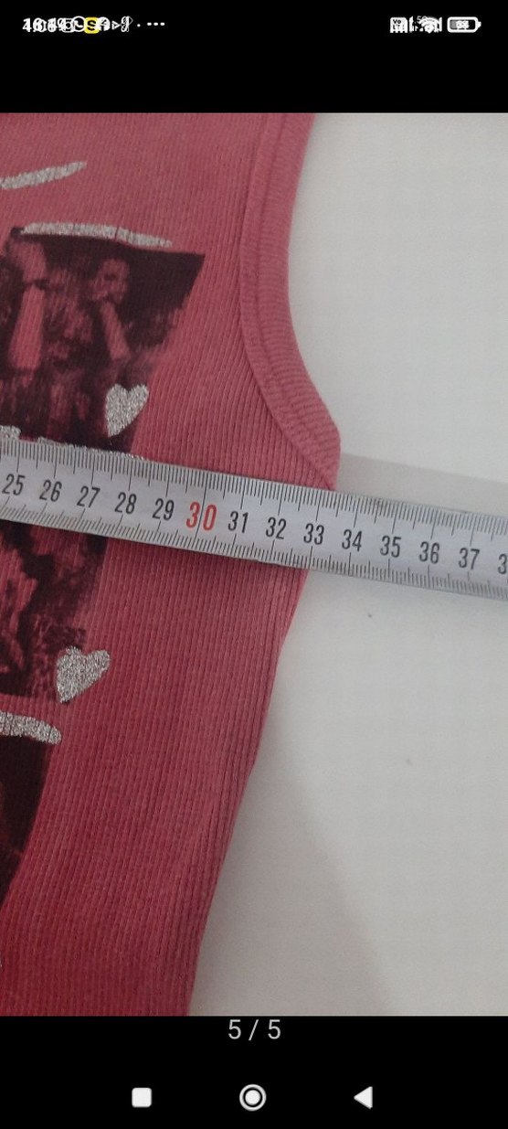 Kız Çocuk Pembe Baskılı Kolsuz Tişört - Görsel 5