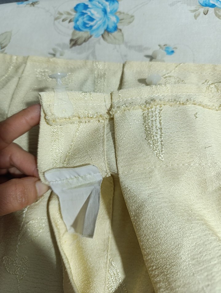 Bej İşlemeli Geleneksel fon Perde 2parca - Görsel 2