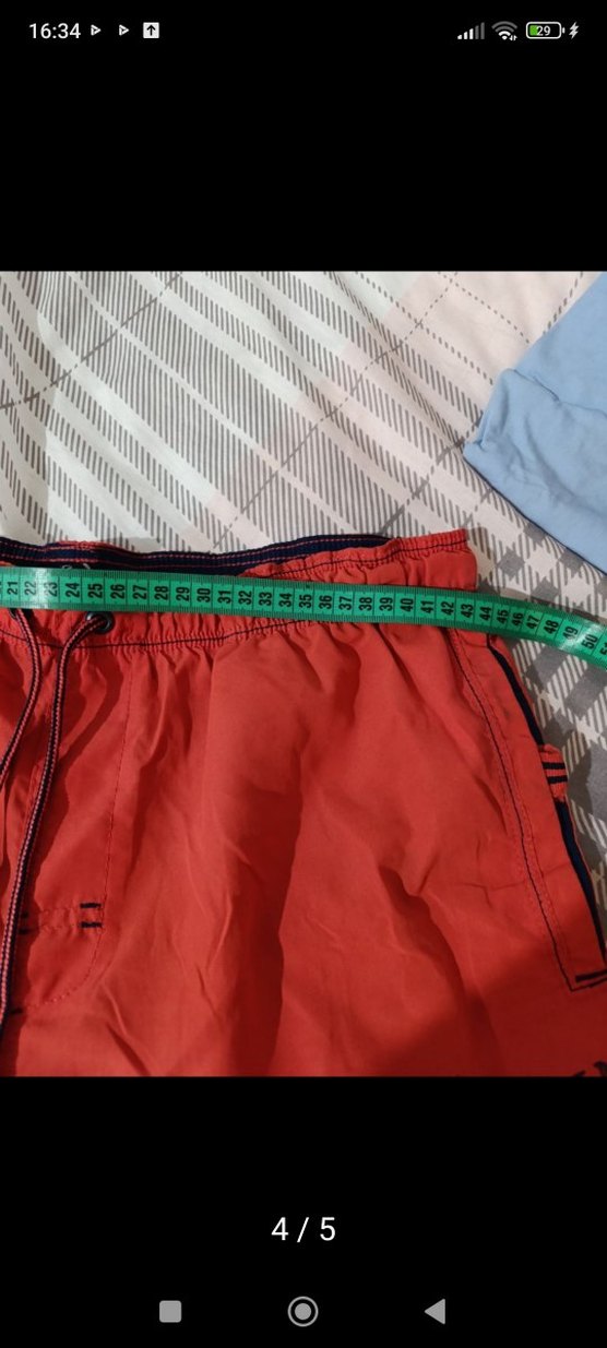 Kırmızı Baskılı Erkek Mini Yüzme Şortu - Görsel 3