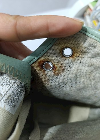 Yeşil Kadın Spor Ayakkabı, Dolgu Topuk, Fırfırlı - Görsel 5