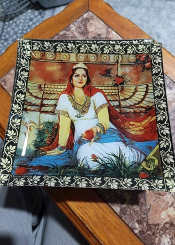 Baskılı Çok Renkli Bohem Kadın pasta tabağı - Görsel 2