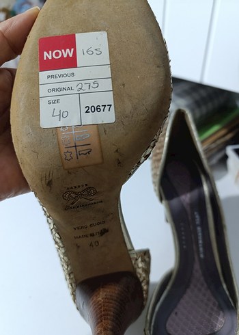 Altın Renkli, Tokalı Stiletto Kadın Abiye Ayakkabı - Görsel 6