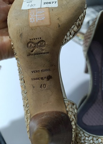 Altın Renkli, Tokalı Stiletto Kadın Abiye Ayakkabı - Görsel 7