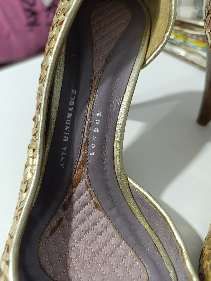 Altın Renkli, Tokalı Stiletto Kadın Abiye Ayakkabı - Görsel 5