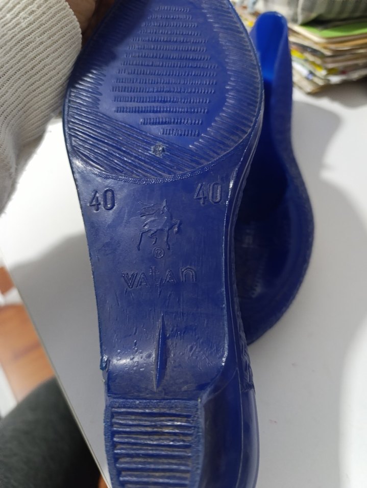 Kadın Mavi Dolgu Topuklu Lastik Terlik - Görsel 2