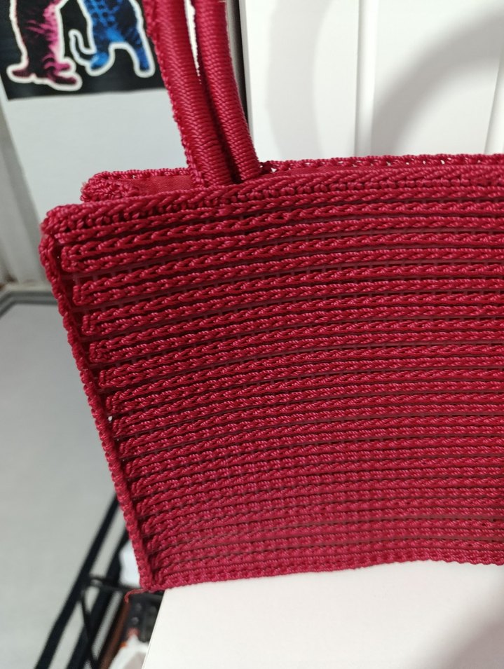 Kırmızı Örgü Kadın Çanta - Görsel 2