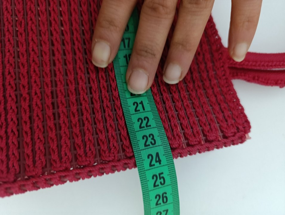 Kırmızı Örgü Kadın Çanta - Görsel 5