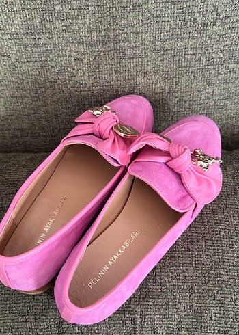 Pelinin Ayakkabıları Pembe Süet Tokalı Loafer
