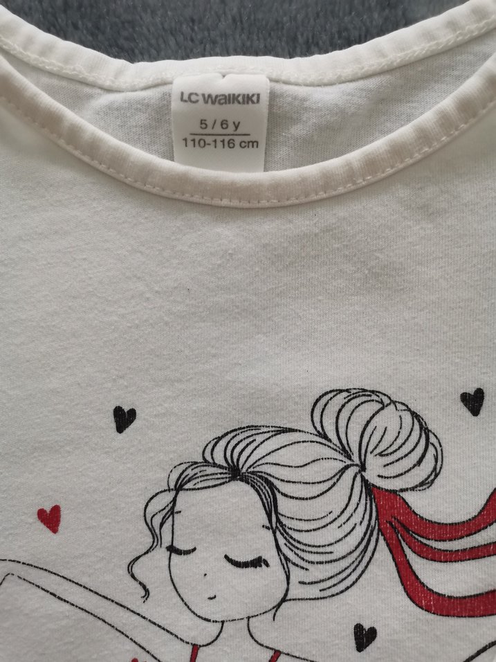 Kız Çocuk Baskılı Uzun Kollu Tişört - Görsel 4