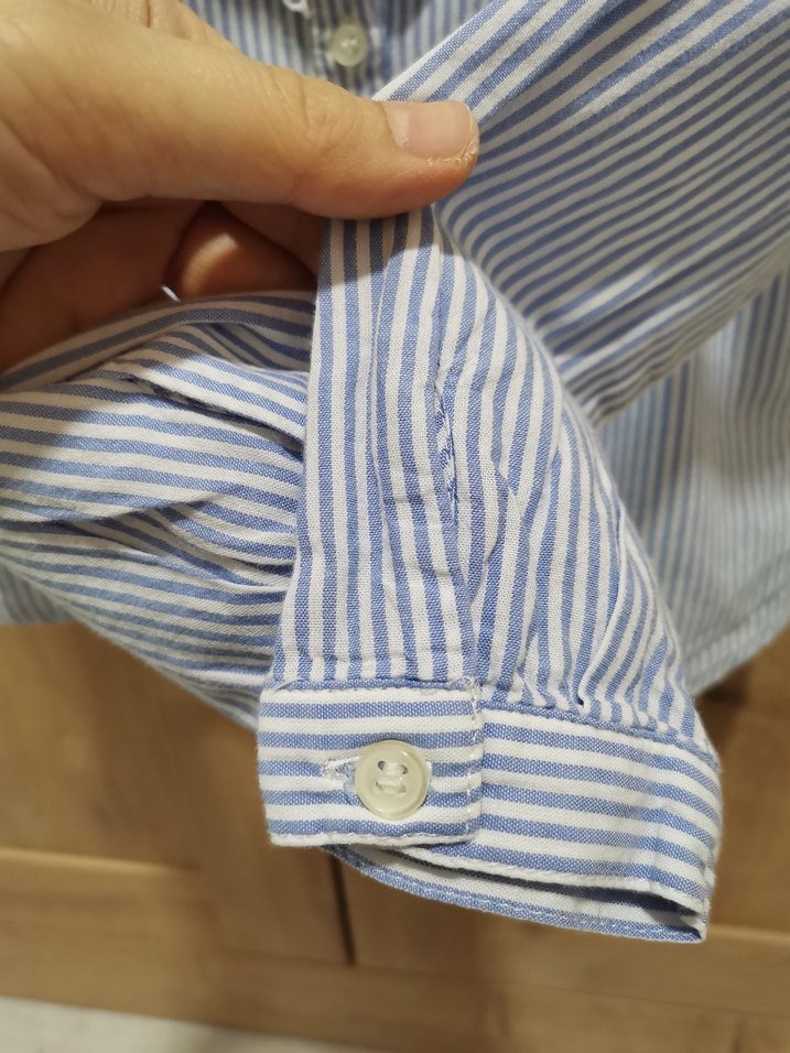 Nakışlı Düğmeli Kız Çocuk Mavi Gömlek - Görsel 4