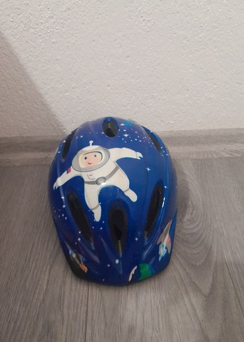 Mavi Astronot Desenli Biker Kask