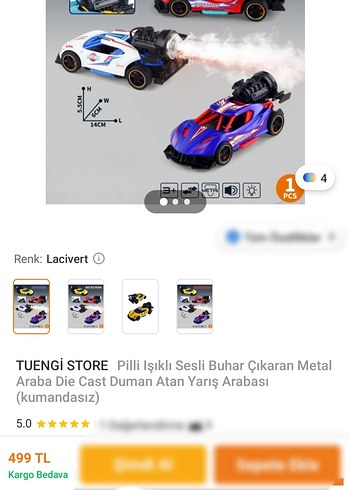 BUHARLI IŞIKLI SESLİ ÇEK BIRAK METAL ARABA - Görsel 4