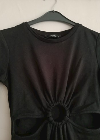 UZUN KOLLU 36 BEDEN BEL DEKOLTELİ KALEM ELBİSE - Görsel 2