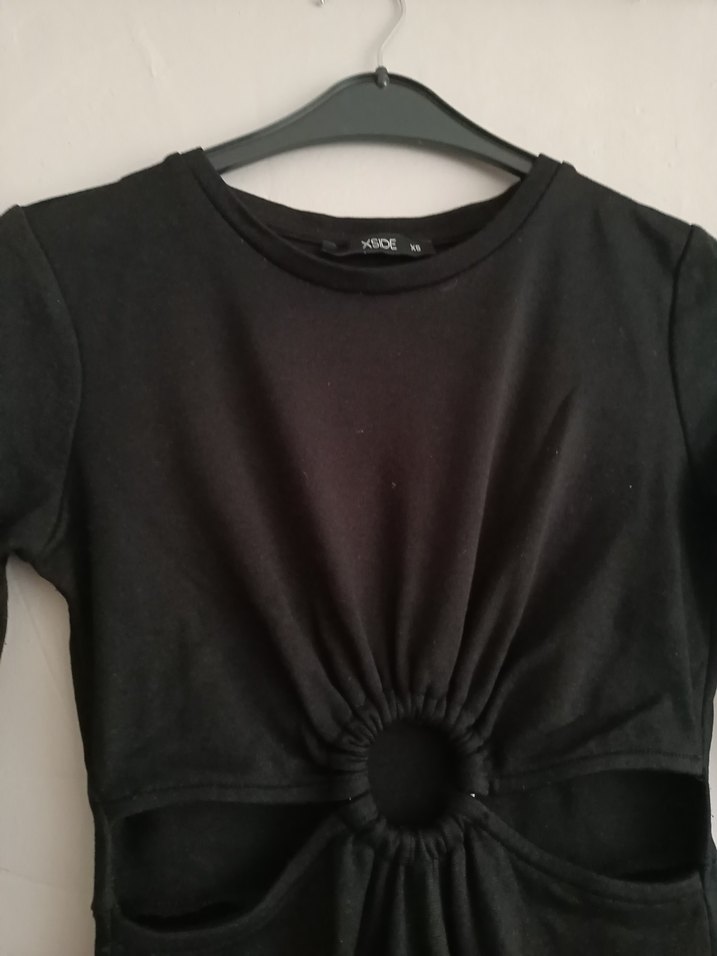 UZUN KOLLU 36 BEDEN BEL DEKOLTELİ KALEM ELBİSE - Görsel 2