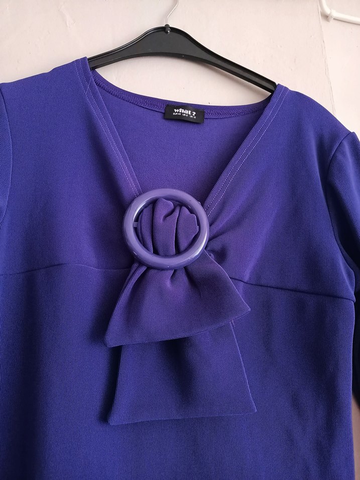 MOR RENK 40 BEDEN HATASIZ DOFOSUZ KEMER DEKOLTELİ KİLOŞ ELBİSE - Görsel 2