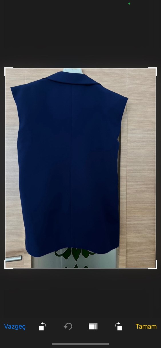 Kemer Detaylı Lacivert Kolsuz Kadın yelek - Görsel 4