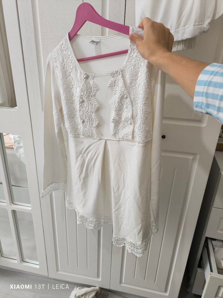 uzun kollu lohusa gecelik L beden - Görsel 2