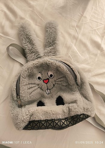 peluş tavşanlı kız çocuk çantası - Görsel 2