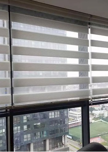  Beden Gri Çizgili Modern Zebra Perde