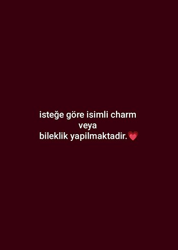 isimli taki ve sus esyalari yapılır