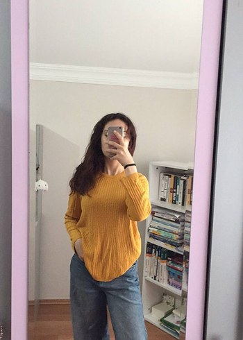 Sarı Kadın Triko Sweatshirt