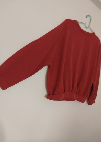 Diğer Kırmızı Kadın Bisiklet Yaka Sweatshirt