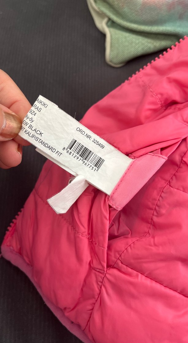 Kız Çocuk Gri Kapüşonlu Fermuarlı Mont - Görsel 3