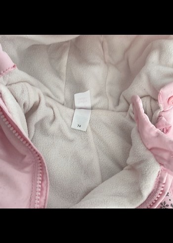 Kız Bebek Pembe Kürklü Kar Desenli Tulumu - Görsel 2