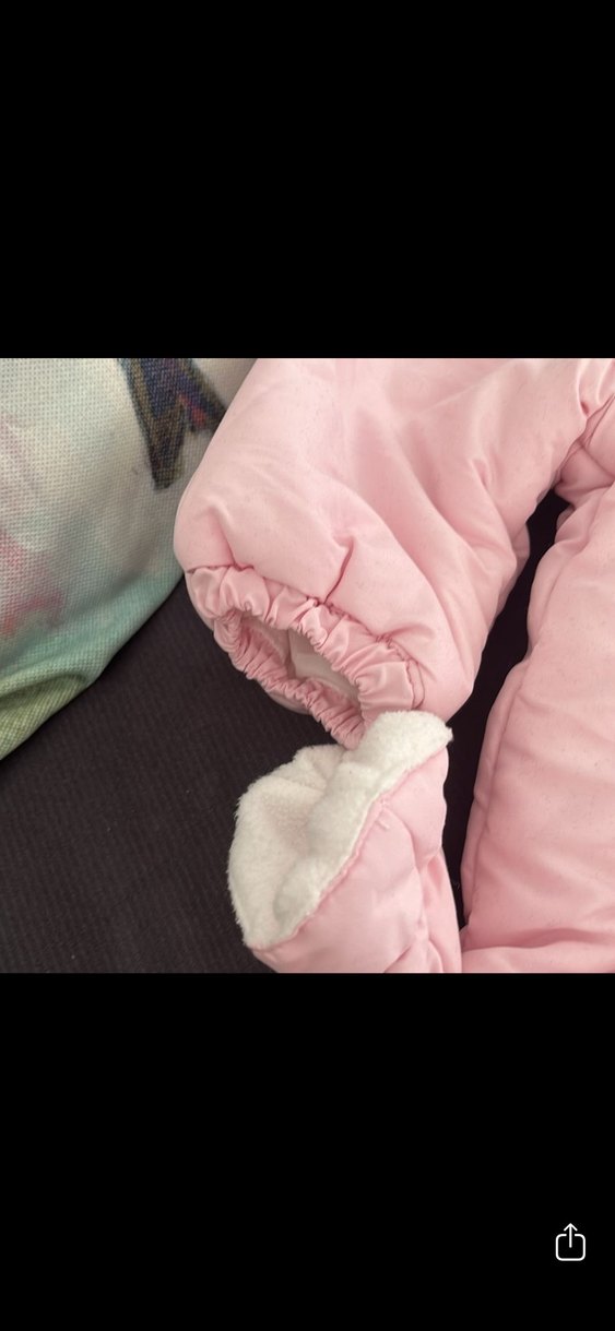 Kız Bebek Pembe Kürklü Kar Desenli Tulumu - Görsel 4