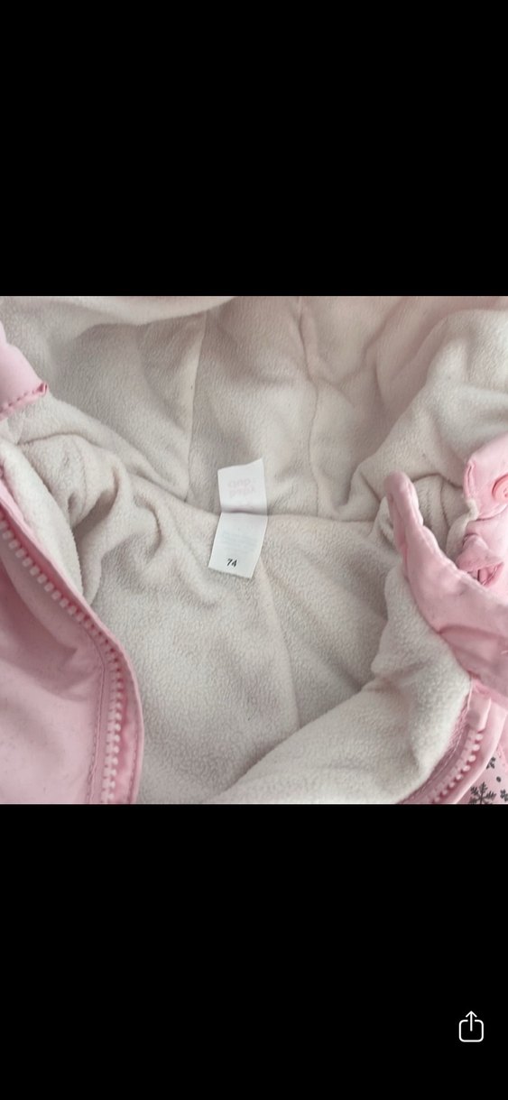 Kız Bebek Pembe Kürklü Kar Desenli Tulumu - Görsel 2