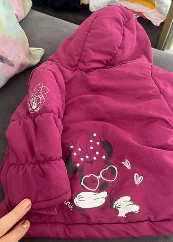 Kız Çocuk Pembe Kapüşonlu Kürklü Mont - Görsel 2