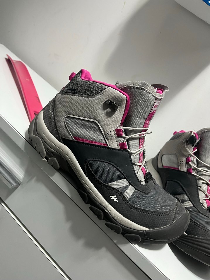 Kız Çocuk Gri-Pembe Kauçuk Botlar - Görsel 3