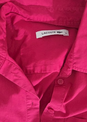 Lacoste Orijinal Lacoste Pembe Düğmeli Uzun Kollu Kadın Gömlek