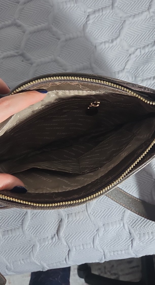 Polo Kahverengi Baskılı Deri Kadın Çanta - Görsel 4