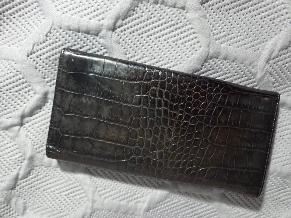 Vintage Kahverengi Yılan Desenli Deri Kadın Cüzdanı - Görsel 3