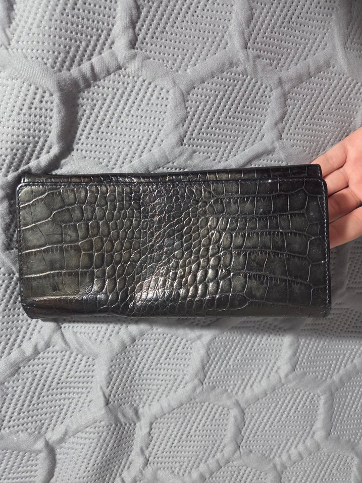 Vintage Kahverengi Yılan Desenli Deri Kadın Cüzdanı - Görsel 2