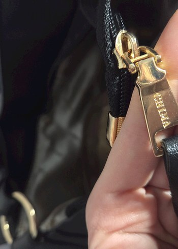 Chima Siyah Deri Tokalı Kadın Çanta - Görsel 2