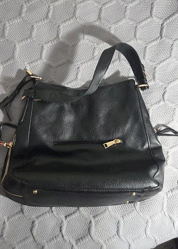 Chima Siyah Deri Tokalı Kadın Çanta - Görsel 4