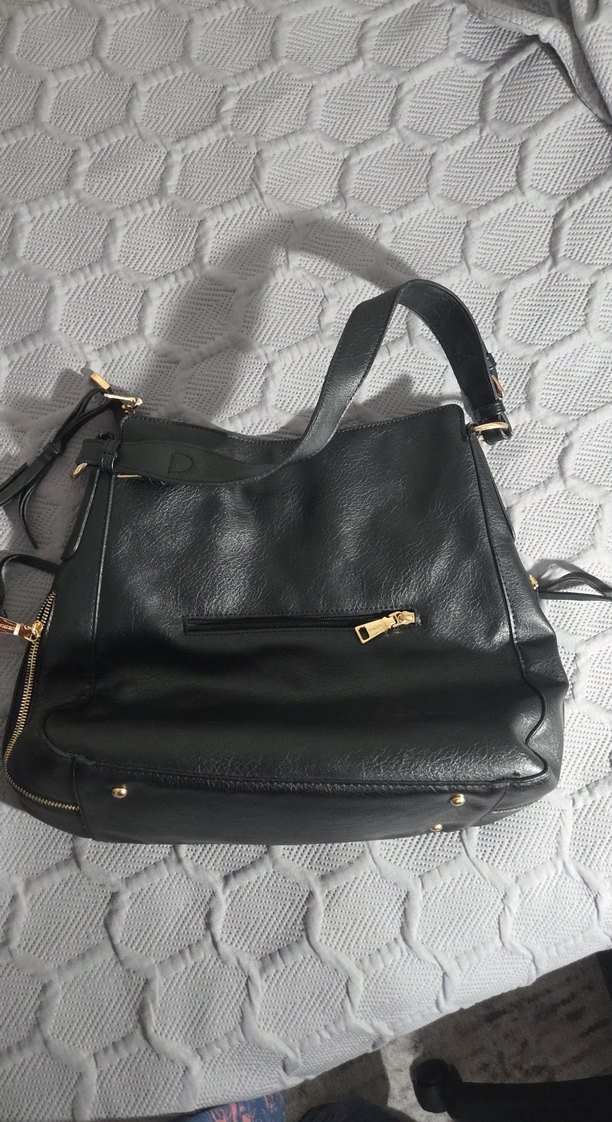 Chima Siyah Deri Tokalı Kadın Çanta - Görsel 4