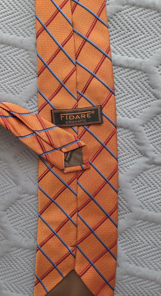 Turuncu Ekoseli Erkek Kravat - Görsel 2