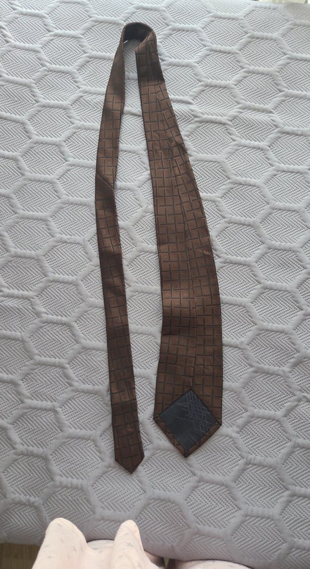 Kahverengi Desenli Erkek Kravat - Görsel 2