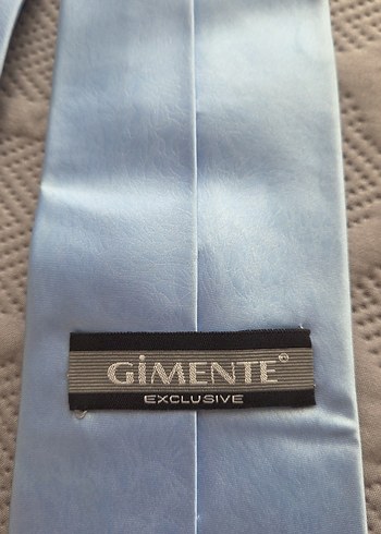 Düz Hafif Kendinden Desenli Mavi Erkek Kravat - Görsel 4