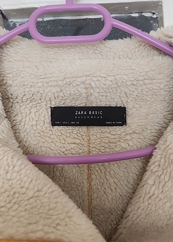 Zara Sarı Süet Kürklü Kısa Kadın Ceket