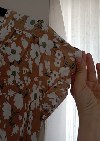 Bej Çiçek Desenli Bohem Midi Elbise - Görsel 6