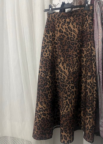 Bohem Leopar Desenli Uzun Etek - Görsel 3